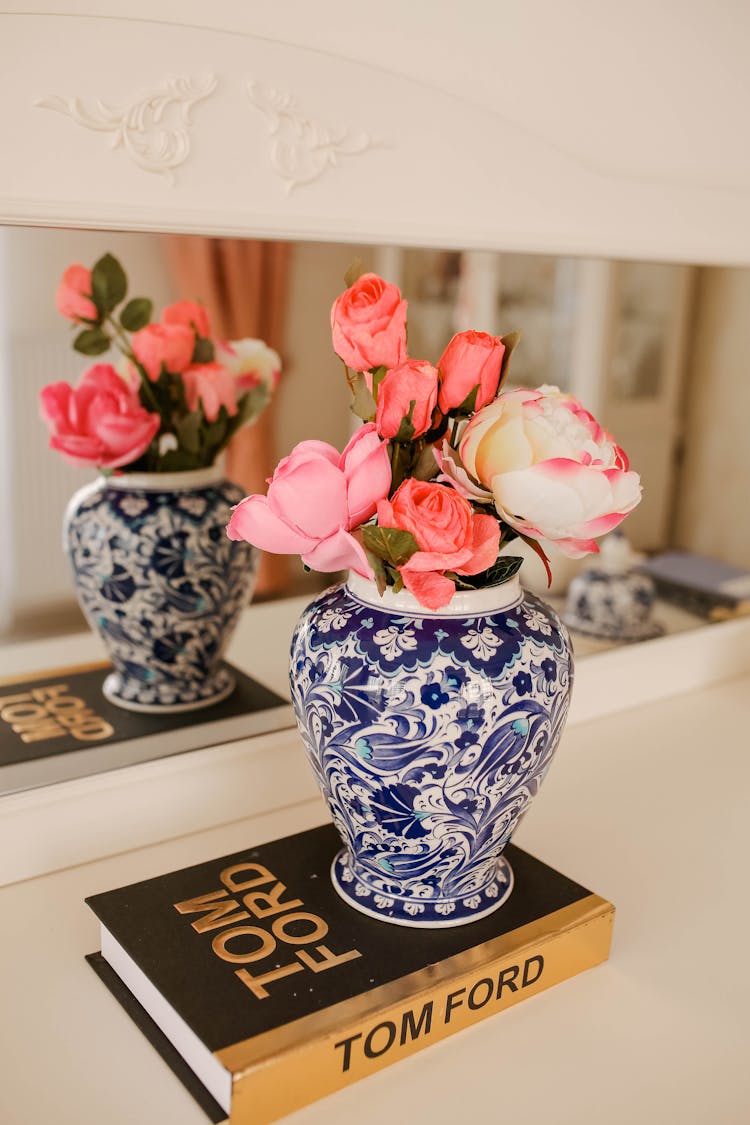 Flowers In Vase On Tom Ford Book