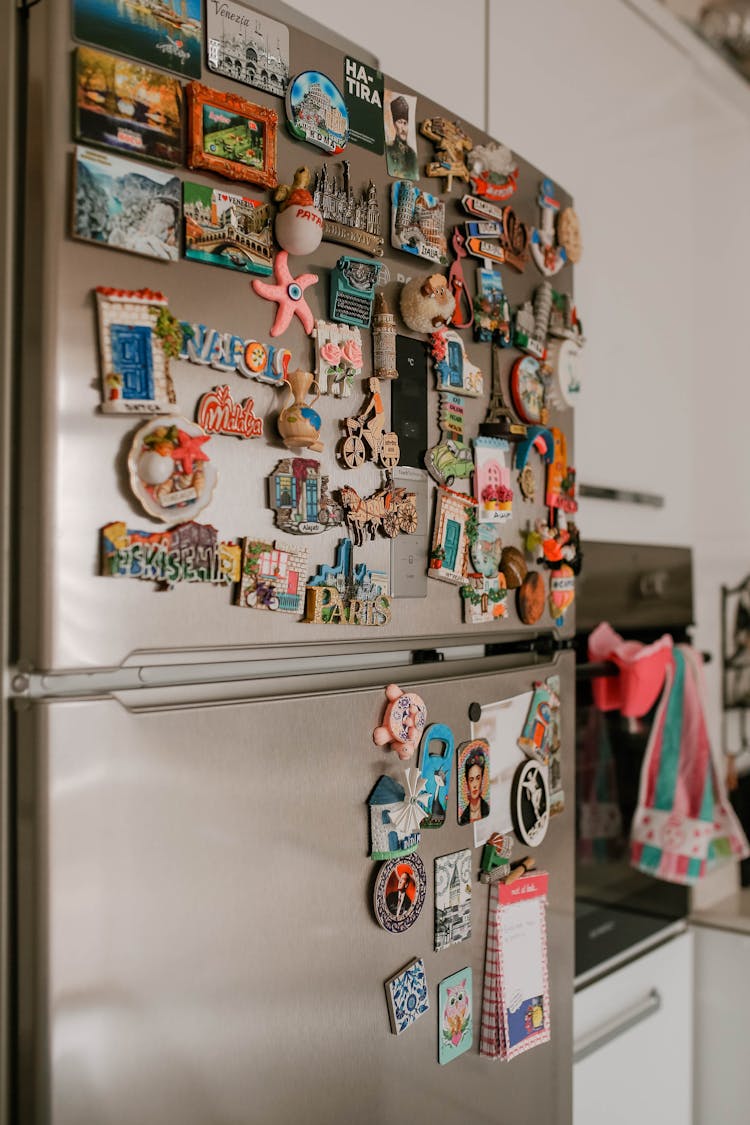 Collection Of Magnets On Fridge