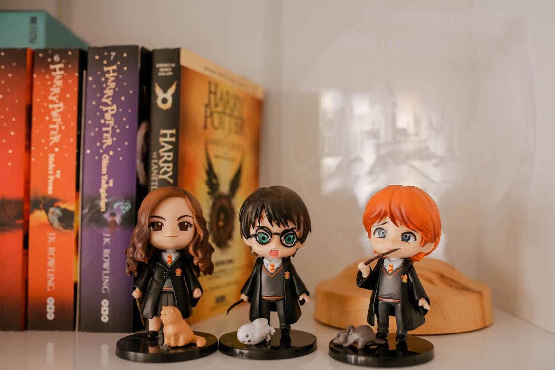 Free Collection of Miniature Harry Potter Toys Stock Photo