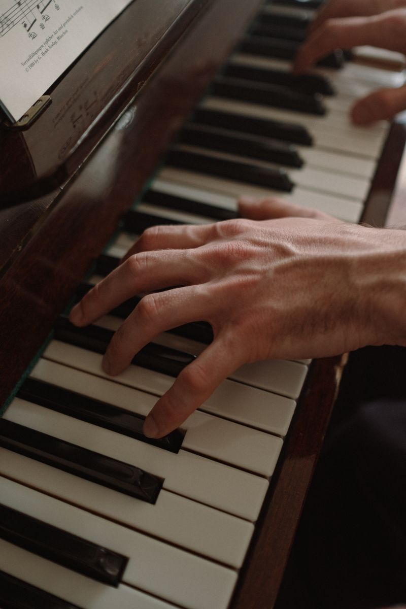 Close-up of piano keys
