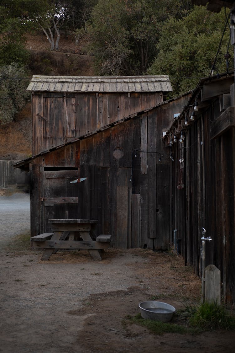 Wooden Barn And Shed 