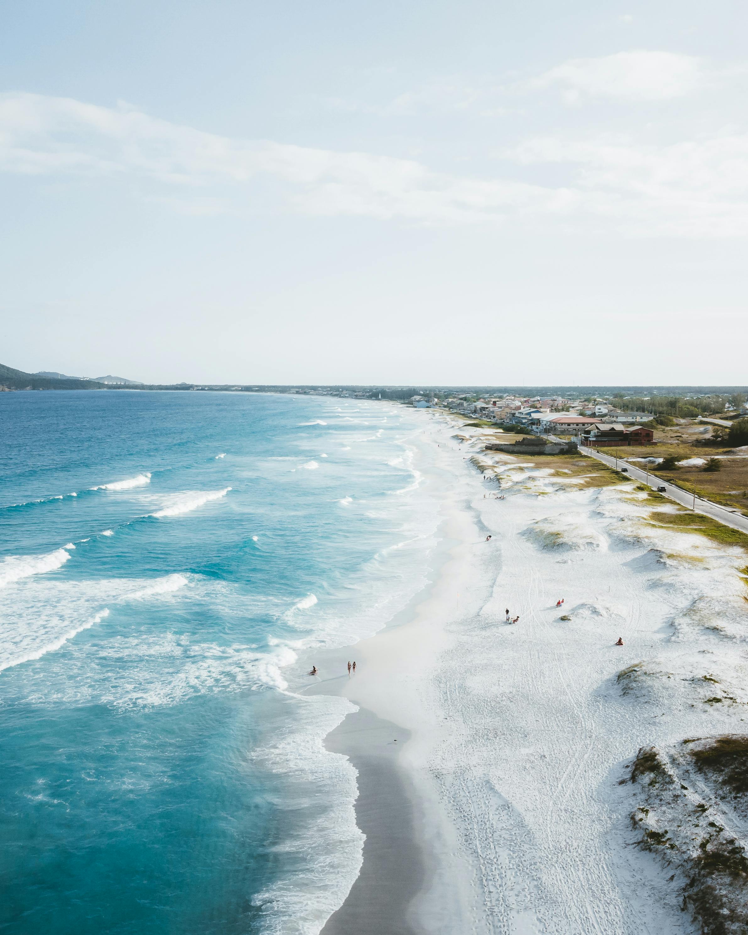 Waves crashing on shore in rio de janeiro, brazil