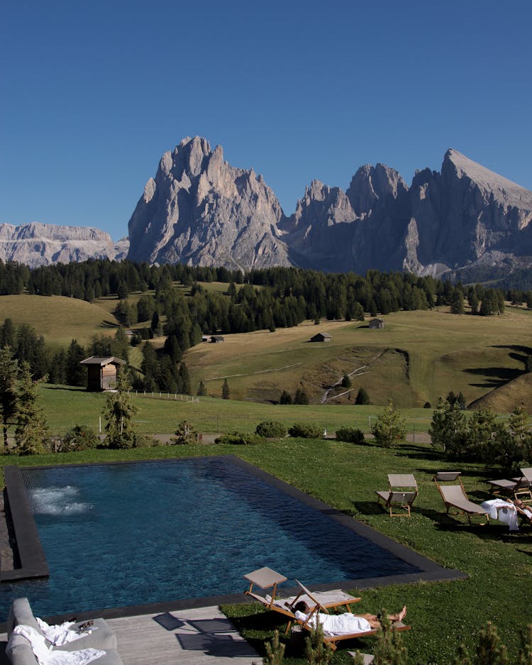 Swimming Pool In Resort In Mountains