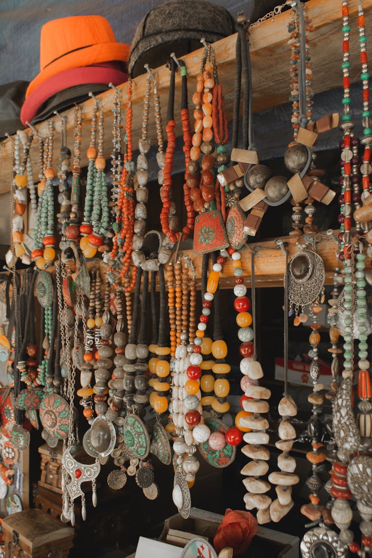 Necklaces In A Store