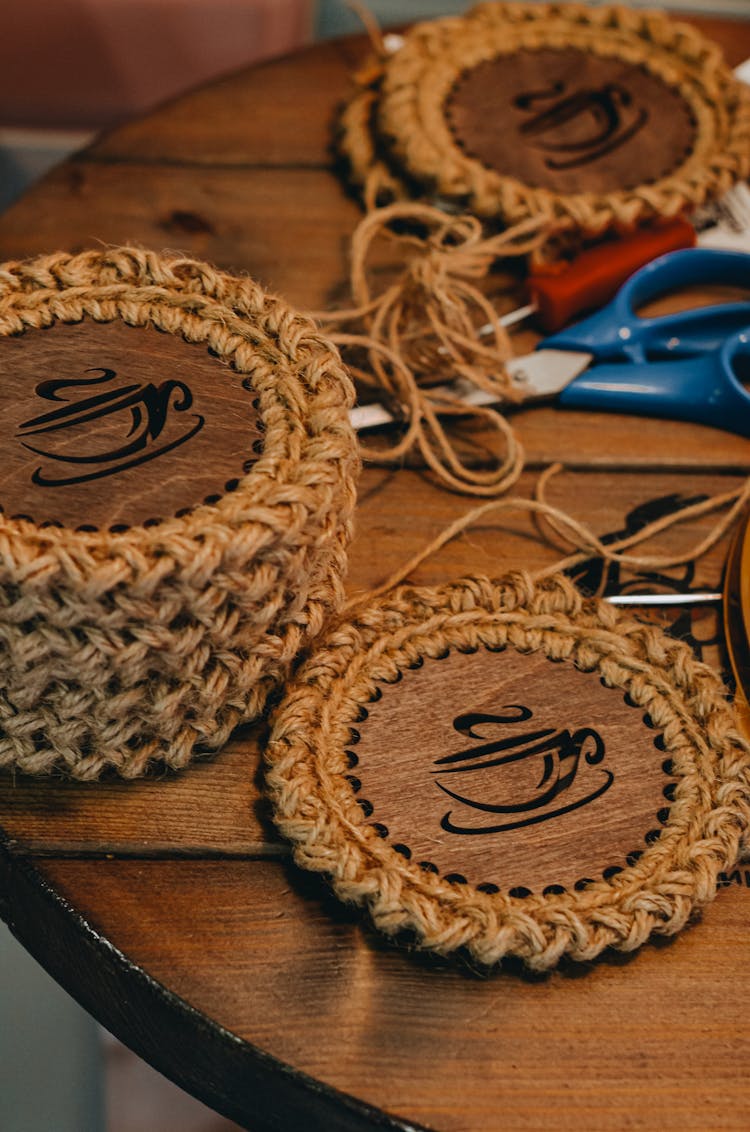 Wooden Coasters On A Table