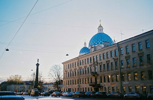 Traditional Tenement by the Street in Petersburg
