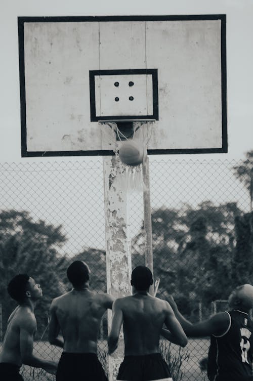 De franc Foto d'estoc gratuïta de bàsquet, blanc i negre, escala de grisos Foto d'estoc