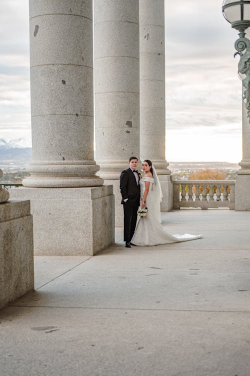 Bride and Groom Standing Together