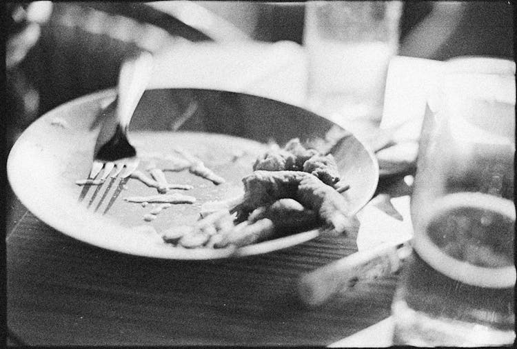 Close-Up Shot Of Leftovers On The Plate