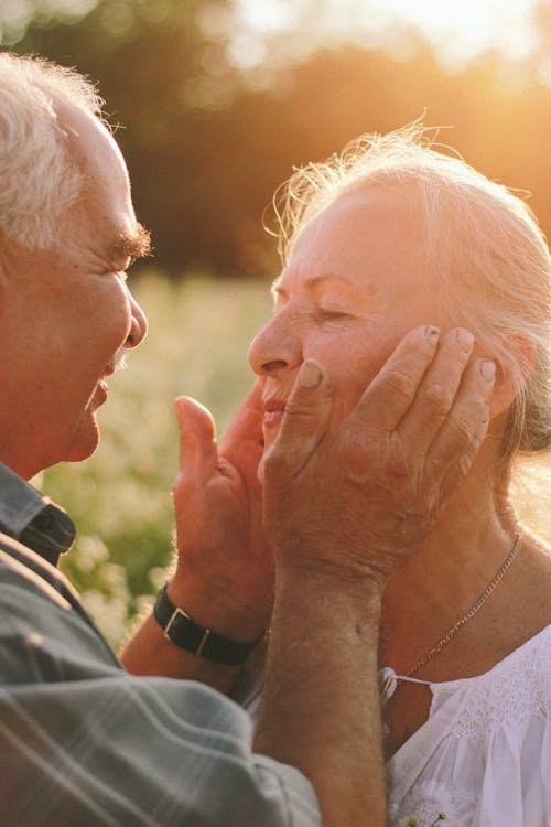 Elderly Couple in Close Up Photography