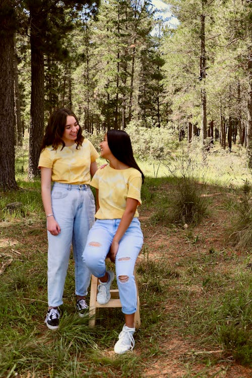 Women in the Forest Wearing Matching Outfits