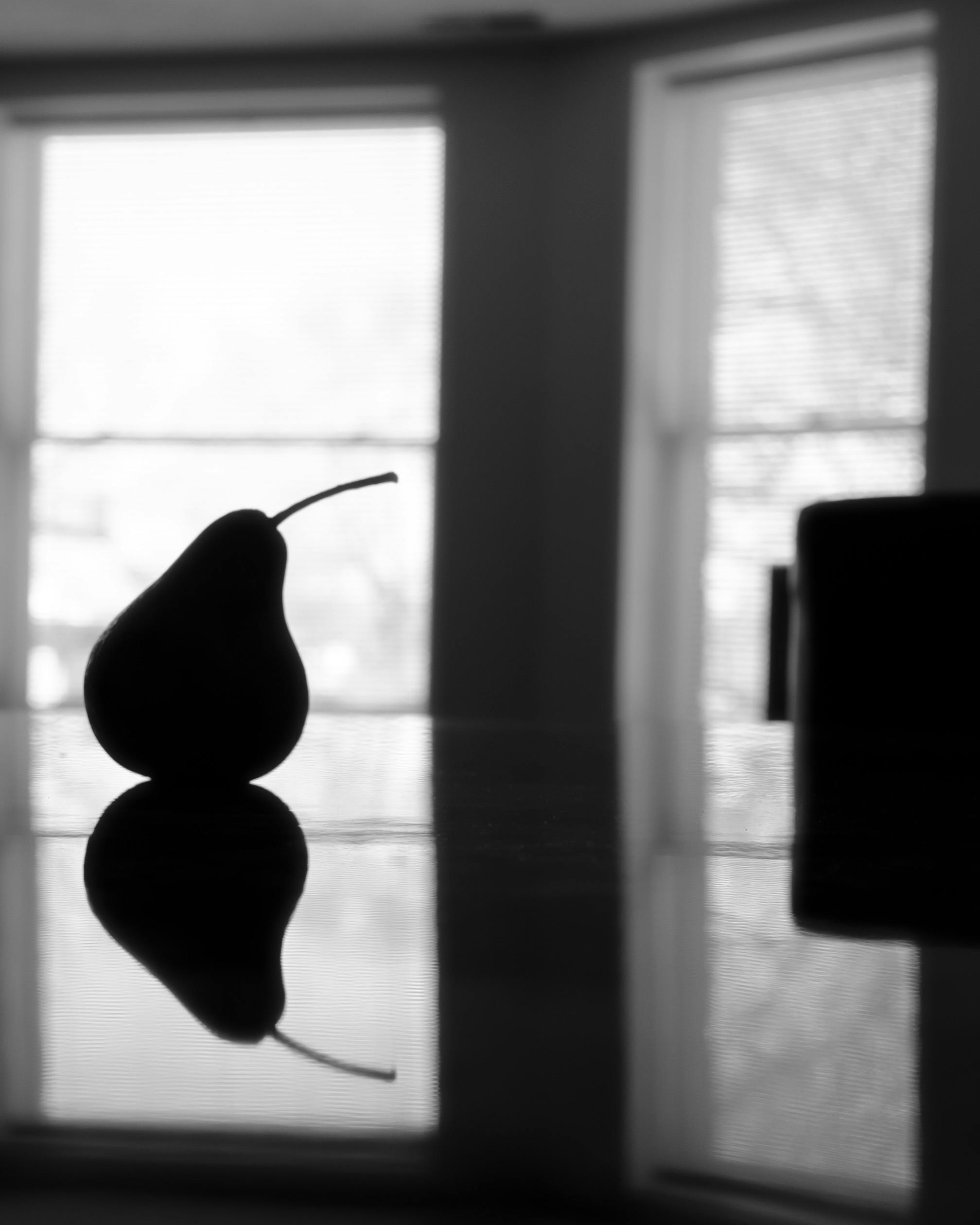 Free stock photo of black and white, light reflections, pear