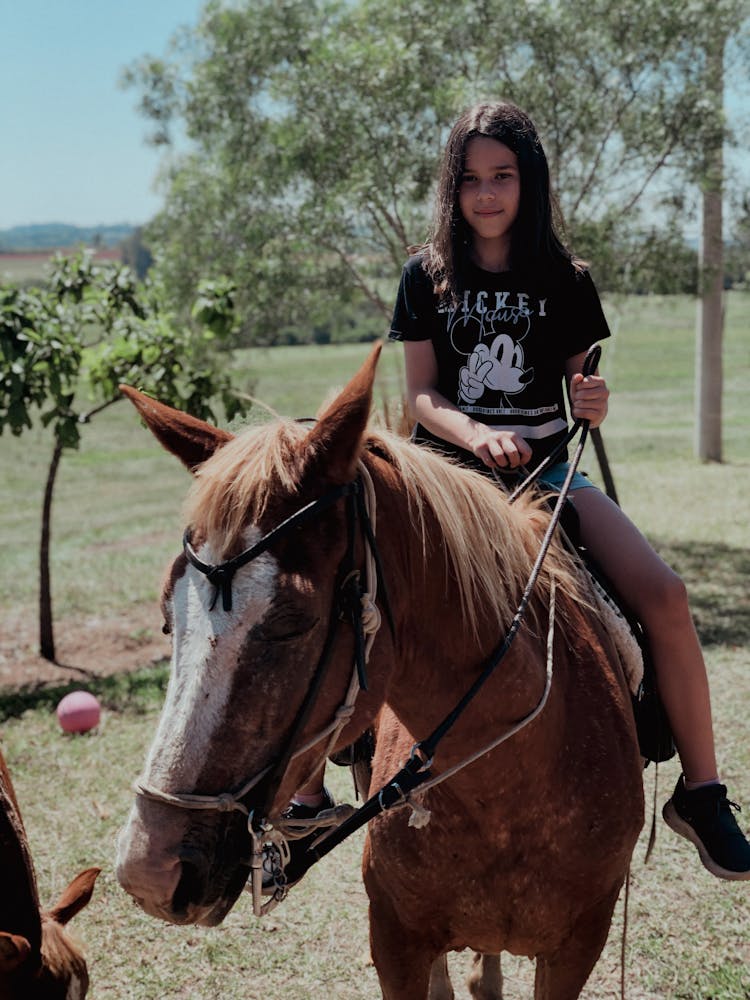 Girl Sitting On A Horse