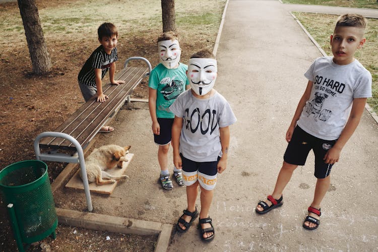 Children Wearing Masks