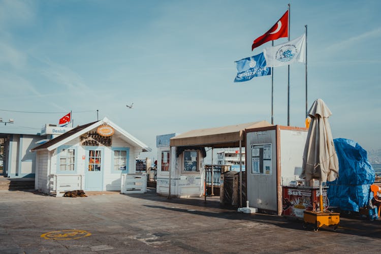 Flags Near A Tourist Information Center