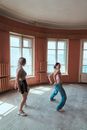Women Rehearsing a Dance Step