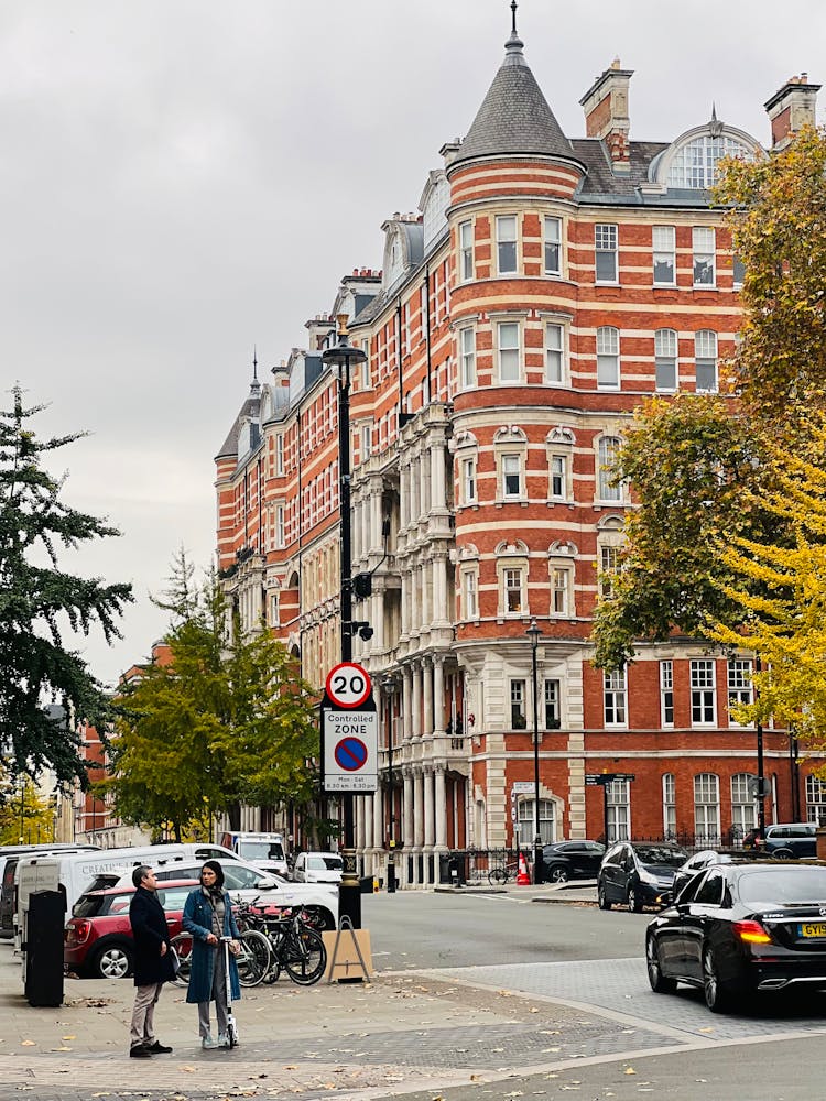 Parked Cars Outside Kensington Gore In London