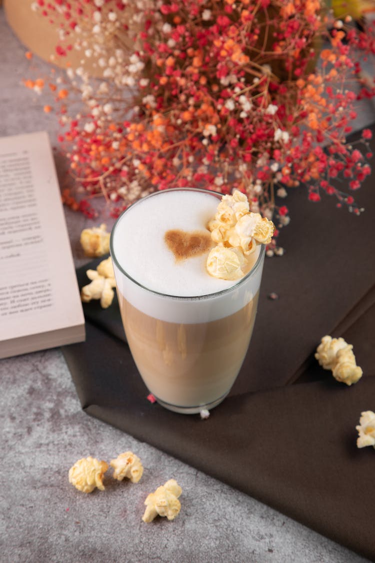 Latte Macchiato With Popcorn