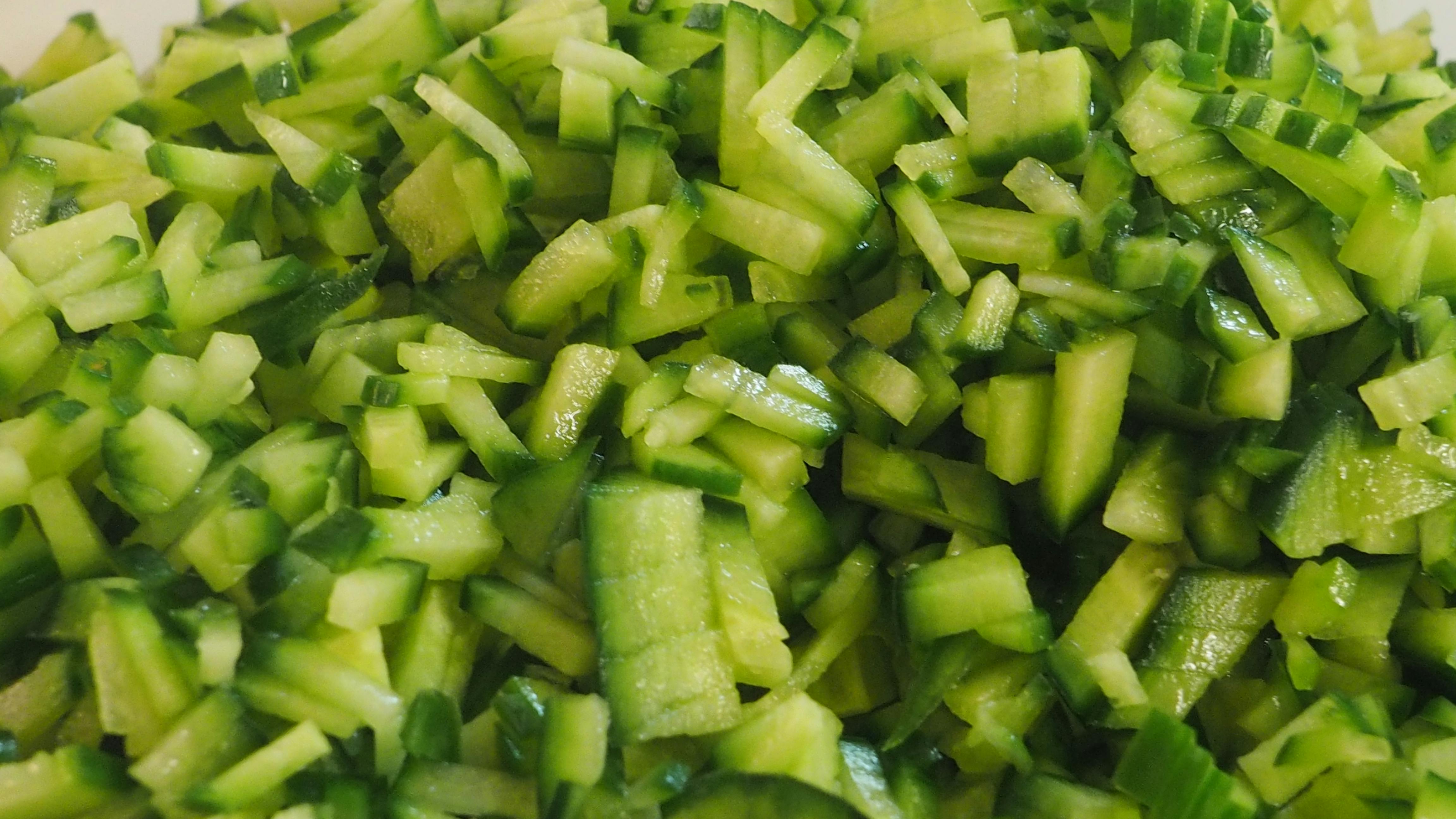 Free stock photo of chopped cucumber, cucumber, fresh salad