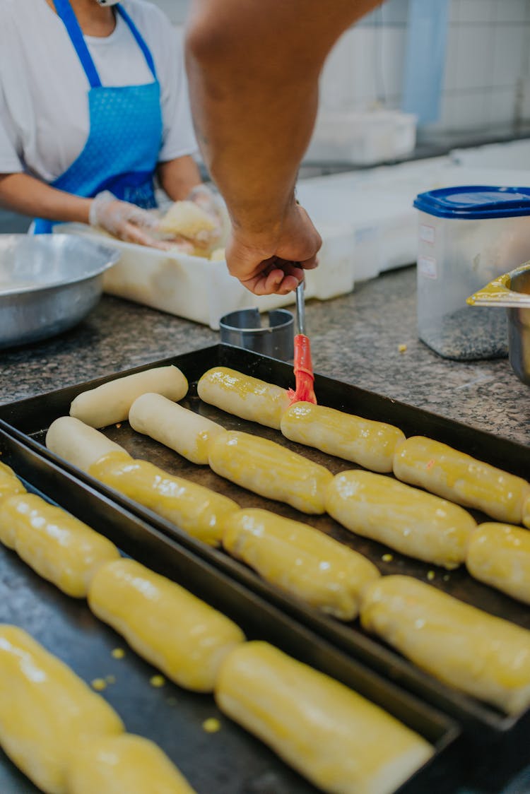 Close Up Of Baking In Trays