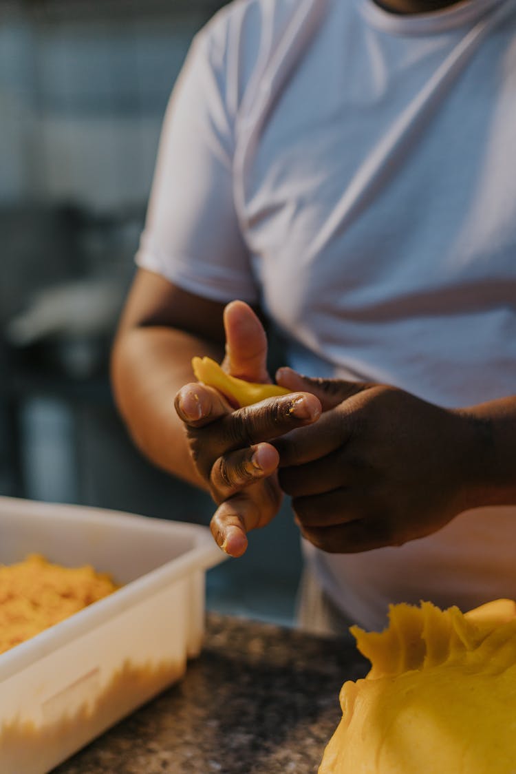 Close Up Of Hands Baking