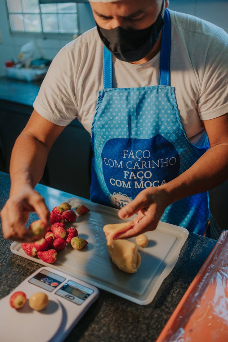 Man Baking With Strawberries