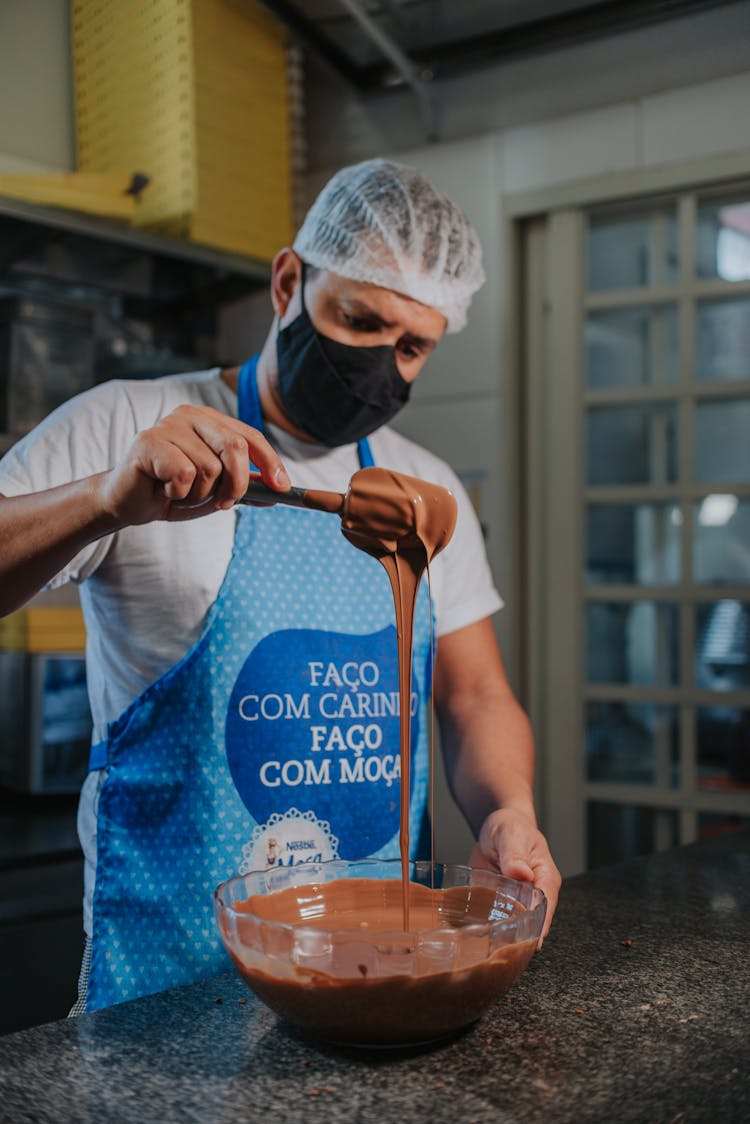 Confectioner With A Bowl Of Chocolate 