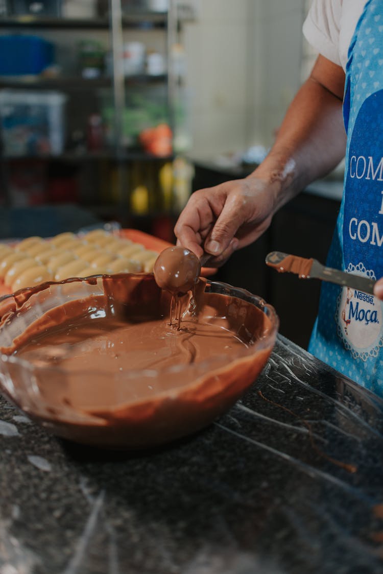 Confectioner With A Bowl Of Chocolate 