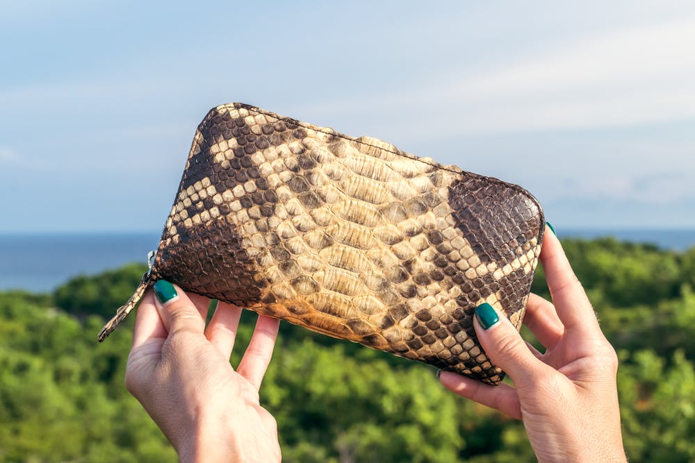 A woman holding a purse. | Photo: Pexels