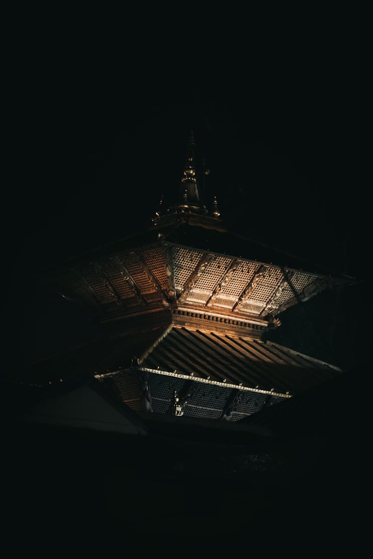 Temple Tower At Night 