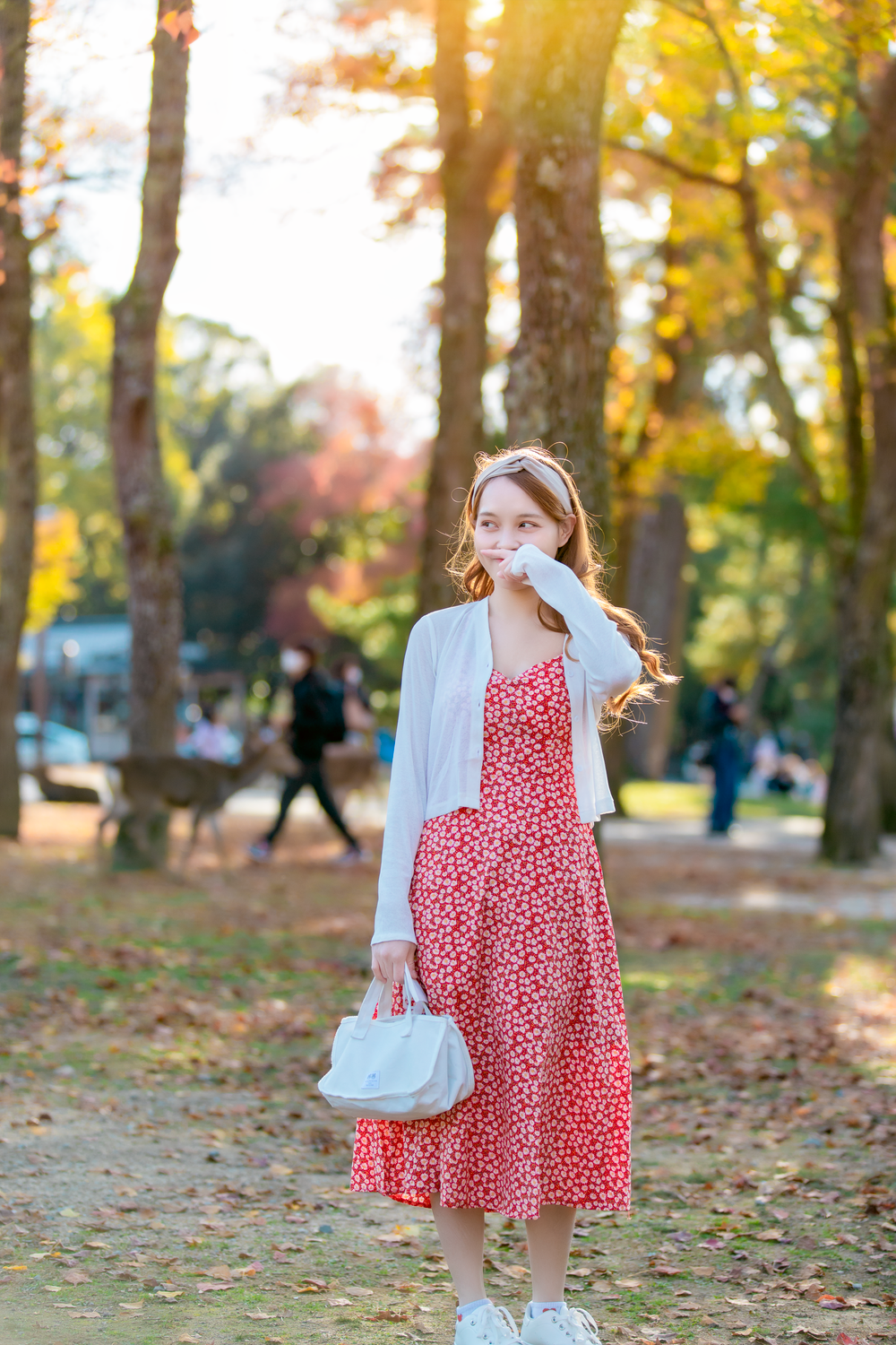 A Pretty Woman Wearing a Red Polka dot Dress · Free Stock Photo