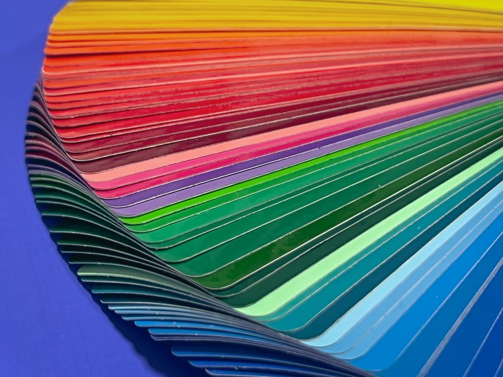Fan of color swatches