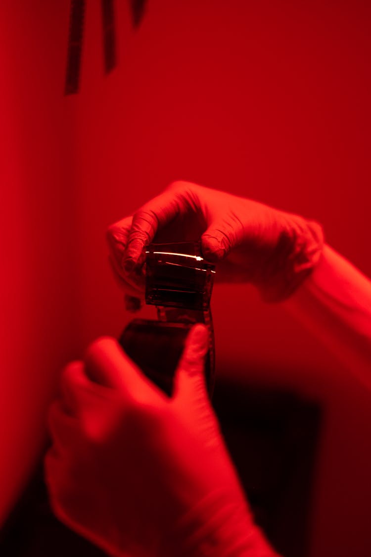 A Person Holding A Roll Of Film