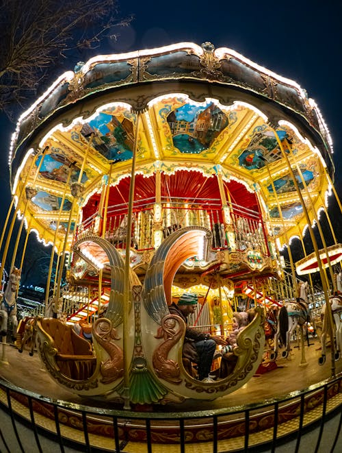 Free A Carousel in a Carnival Stock Photo