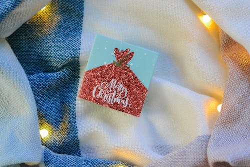 Close-Up Shot of a Christmas Card