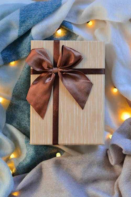 Free A Gift Box with Ribbon Stock Photo