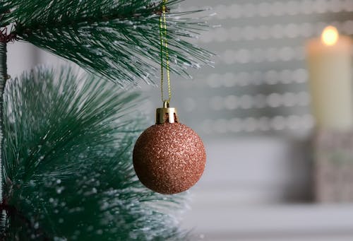 Close Up Shot of a Christmas Ball