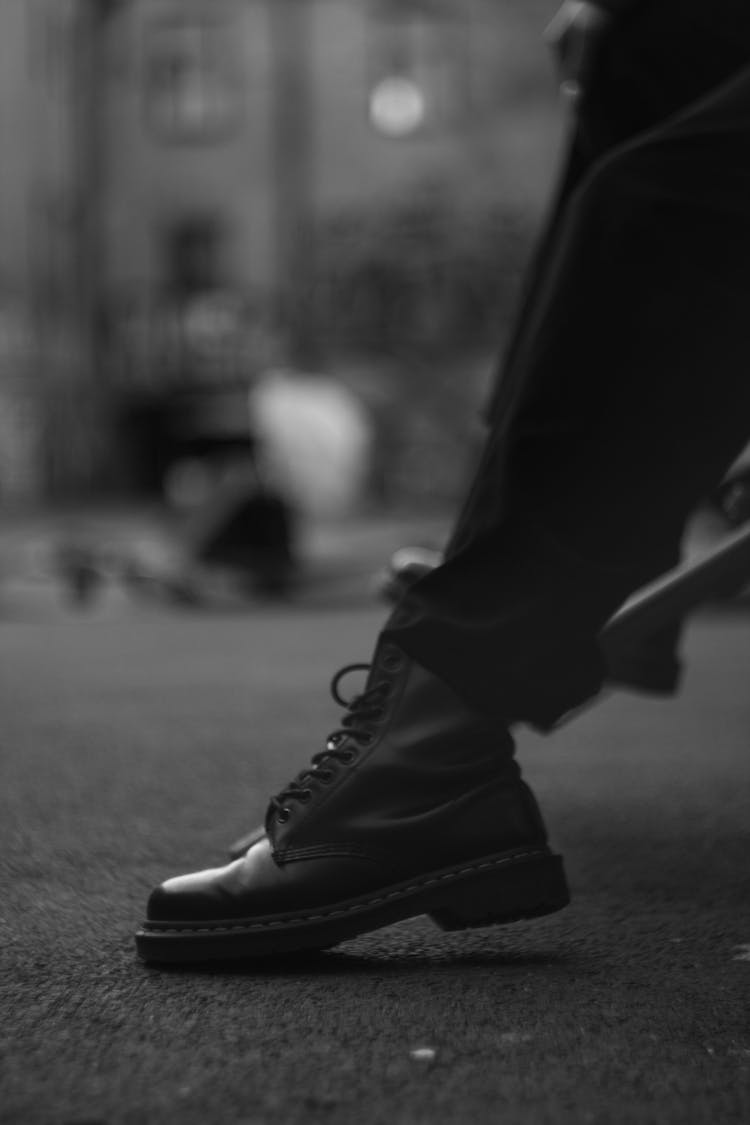 Close-up Of A Foot In A Leather Shoe