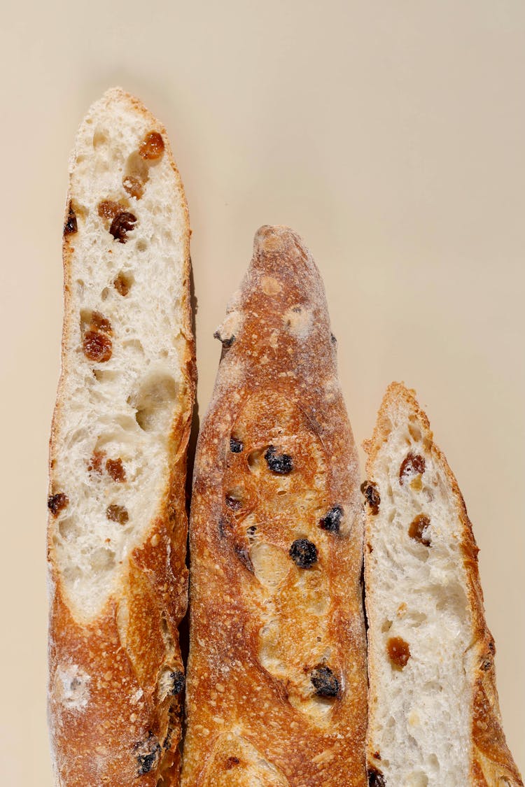 Well Baked French Baguettes With Raisins