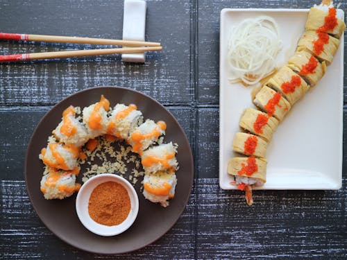 Free Cooked Food on the Plate Stock Photo