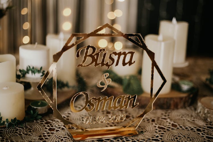 Decorative Text And Candles 