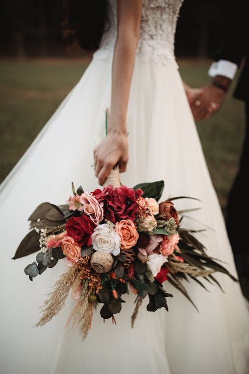 A Bridal Holding Her Wedding Bouquet
