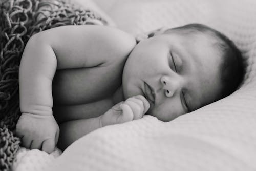 Close-Up Shot of a Baby Sleeping