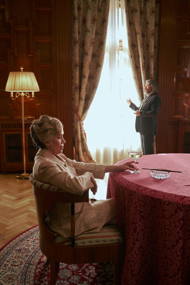 Elderly People Inside A Mansion 