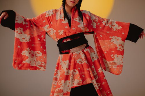 Fotobanka s bezplatnými fotkami na tému japončina, kimono, kvetinová potlač