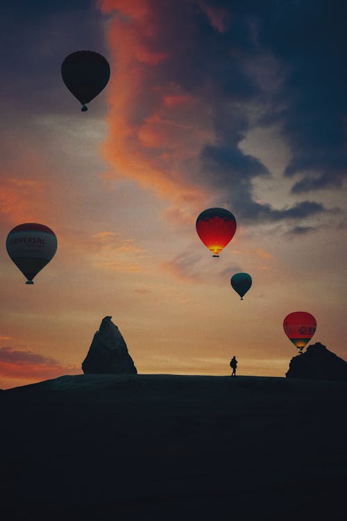 Ingyenes stockfotó alkonyat, ballon, ég témában