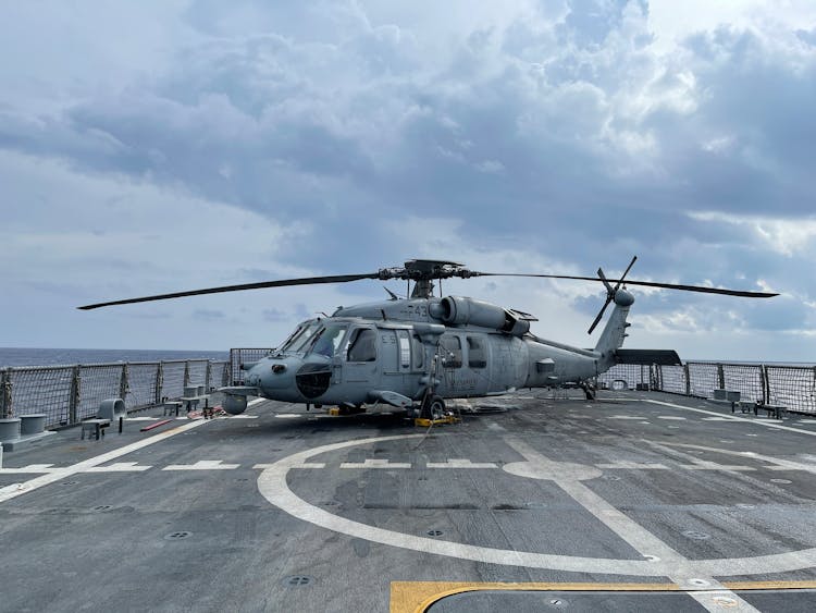 Helicopter On The Ship 