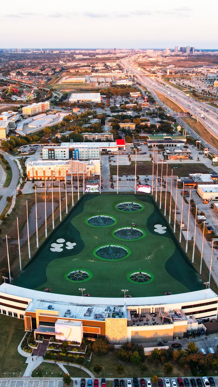 Aerial View Of San Jose Topgolf Venue, United States 