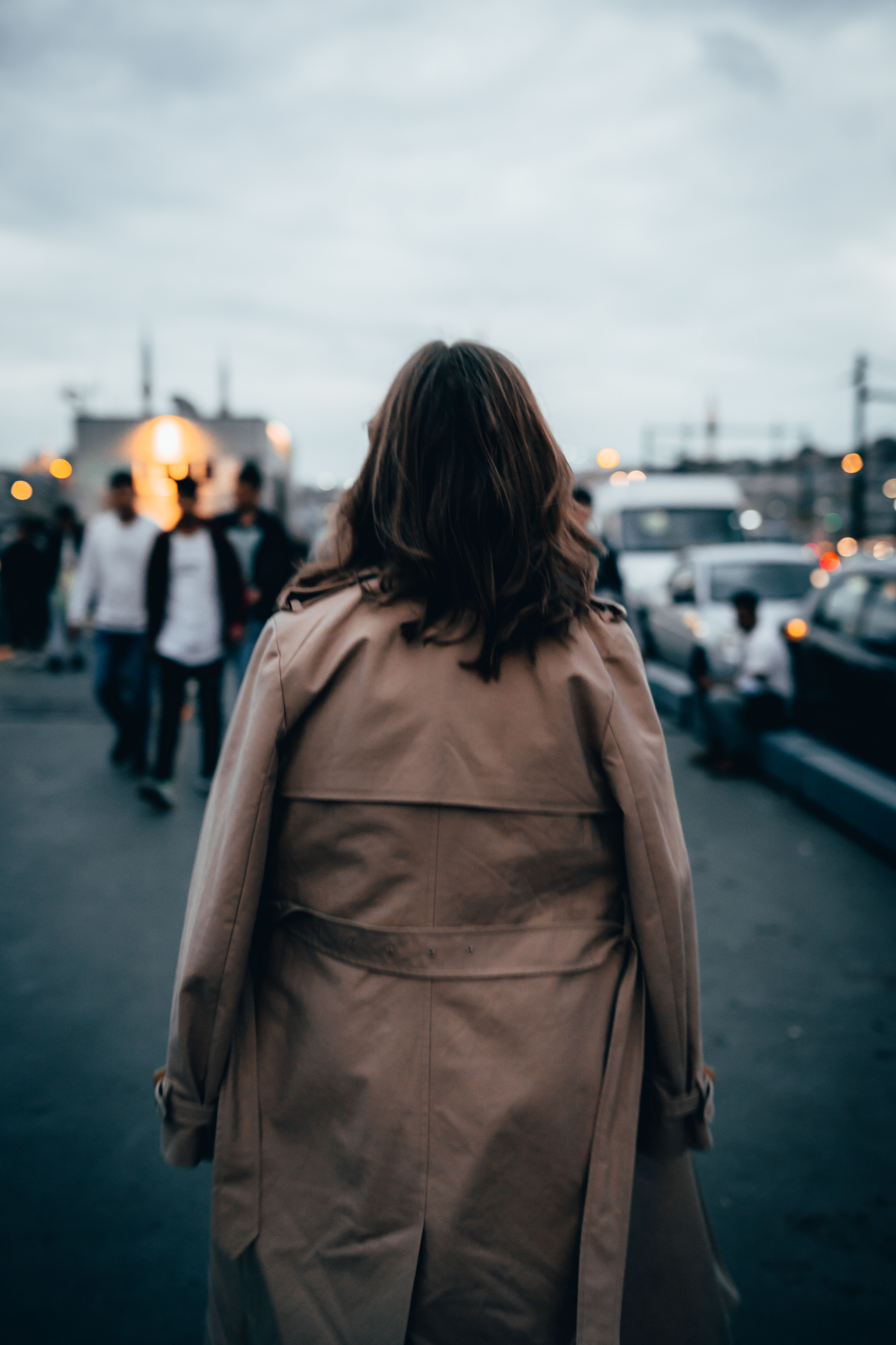Back View of a Woman in Brown Coat · Free Stock Photo