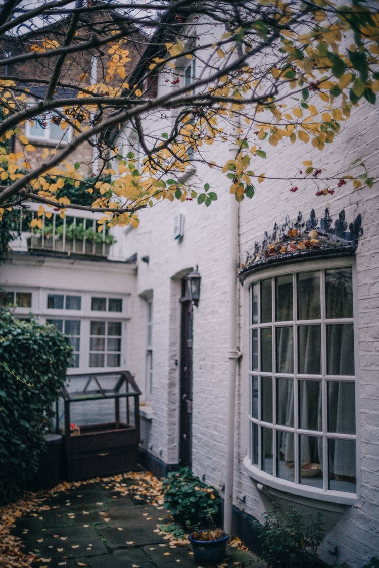 Residential House Exterior In Autumn 